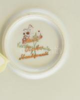 Aranyozott porcelán tál, jelzett, kopásnyomokkal, d: 25,5 cm