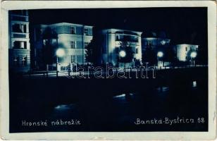 1936 Besztercebánya, Banská Bystrica; Hronské nábrezie / Garam-part este / Hron riverside at night (EK)