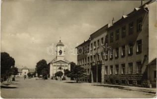 Vágsellye, Schelle, Sala nad Váhom; utca, templom / street view, church (Rb)