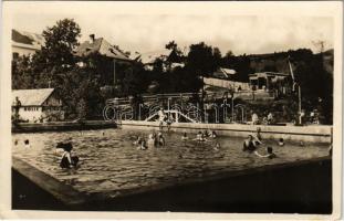 1947 Szklenófürdő, Sklené Teplice; fürdő, fürdőzők / spa, swimming pool, bathers (EK)