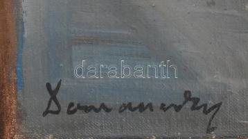 Domanovszky jelzéssel: Varroda. Olaj, vászon. Sérült, javított. Kissé sérült fa keretben. 54×90 cm