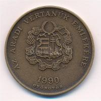 Bognár György (1944-) 1990. "Gyöngyös - Aradi Vértanúk / Kazinczy Lajos" Br emlékérem (42,...