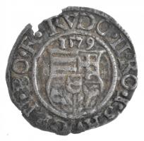 1579K-B Denár Ag "Rudolf" (0,38g) T:2 kitörés 
Hungary 1579K-B Denar Ag "Rudolf&quot...