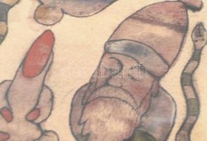 ef.Zámbó (efZámbó) István (1950-): Törpe torzóval, 2008. Egyedi beavatkozású print (EBP), merített p...