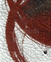 B 1968 jelzéssel: Kompozíció. Üvegmázas samottos, festett kerámia. Oldalán hátulról apró lepattanás....