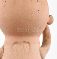 BM jelzéssel: Népi kerámia virágváza pár, jelzett, kopásnyomokkal, m: 13 cm