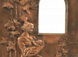 R. Kiss Lenke (1926 - ): Anya gyermekével. Bronz, jelzett, márvány talapzaton, 35x22 cm talapzattal ...