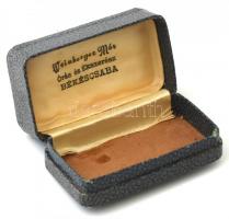 Weinberger Mór Órás és Ékszerész Békéscsaba feliratos régi ékszeres dobozka, 7x4x2,5 cm
