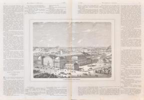 1875 Az osztrák államvasút új indóháza Budapesten, (Nyugat-pályaudvar), In: Magyarország és a Nagyvilág 22. sz. 266-267. o., fametszet, papír, jelzés nélkül, 21,5x30,5 cm, papír: 38,5x55,5 cm