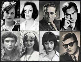 cca 1970-1980 Magyar és külföldi színészek, kb. 50-60 db hátoldalán feliratozott fotó, a Képes Film ...