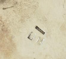 Ezüstözött francia pohár. Gravírozott, jelzett m: 7,5 cm