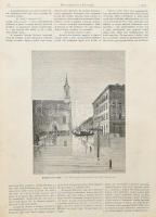 cca 1876 Budapesti árvízi képek, 10 db fametszet az árvíz sújtotta Budapestről, rajta ismert épülete...