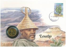 Lesotho 1979. 5l érme bélyeges borítékon T:1  Lesotho 1979. 5 Lisente coin in letter with stamp and cancellation C:UNC