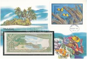 Maldív-szigetek 1983. 2R felbélyegzett borítékban, bélyegzéssel T:I Maldives 1983. 2 Rufiyaa in envelope with stamp and cancellation C:UNC