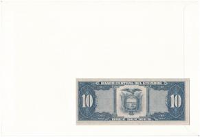 Ecuador 1986. 10S felbélyegzett borítékban, bélyegzéssel T:I 
Ecuador 1986. 10 Sucres in envelope w...
