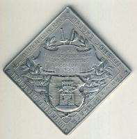 Ausztria 1908 "Császári Jubileum Vívóverseny" Ag 268 szögletes emlékplakett T2