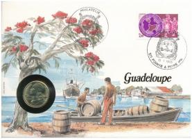 Guadalupe 1984. 20c, felbélyegzett borítékban, bélyegzéssel, német nyelvű leírással T:1 Guadalupe 1984. 20 Centimes in envelope with stamp and cancellation, with German description C:UNC