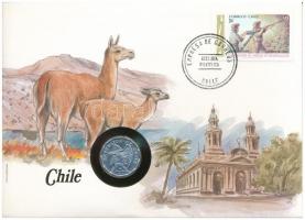 Chile 1979. 10c felbélyegzett borítékban, bélyegzéssel, német nyelvű leírással T:1 Chile 1979. 10 Centavos in envelope with stamp and cancellation, with German description C:UNC