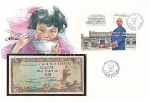 Makaó 1984. 10P borítékban, alkalmi bélyeggel bélyegzésekkel T:I  Macau 1984. 10 Patacas in envelope with stamps C:UNC