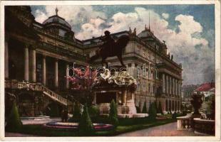 1918 Budapest I. Királyi várpalota és Jenő főherceg szobor. Művészlevelezőlap Hausner H. 7014/4. (EK)