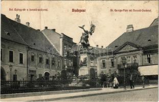 Budapest I. Szent György tér, Honvéd szobor, Corvin kávéház (fa)