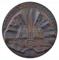 1980. Kossuth L. Katonai Főiskola - 35 egyoldalas bronz emlékérem (88mm) T:1-