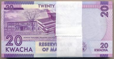 Malawi 2012. 20K (100x) kötegelővel, sorszámkövetők T:I,I- Malawi 2012. 20 Kwacha (100x) with wrappe...