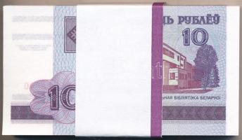 Fehéroroszország 2000. 10R (100x) kötegelővel, sorszámkövetők T:I,I-  Belarus 2000. 10 Rouble (100x) with wrapper, consecutive serials C:UNC,AU