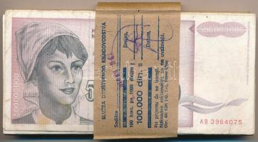 Jugoszlávia 1993. 500.000.000D (99x) banki kötegelővel T:III Yugoslavia 1993. 500.000.000 Dinara (9x) in Bank wrapper C:F