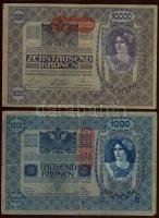 1902-1915. 1K, 2K, 10K, 100K, 1000K piros ill. fekete "Deutschösterreich" fny-sal T:II,III...