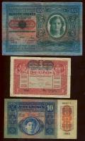 1902-1915. 1K, 2K, 10K, 100K, 1000K piros ill. fekete "Deutschösterreich" fny-sal T:II,III...