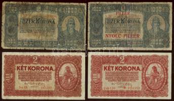1920. 1K, 2K (2 klf típusban), 10K, 20K, 100K, 1000K, 1000K 8f fny-sal, összesen 8klf bankjegy T:III...