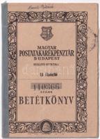 Budapest 1948. Magyar Postatakarékpénztár betéti könyve bejegyzésekkel