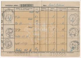 Budapest 1948. "Magyar Postatakarékpénztár" betéti könyve bejegyzésekkel