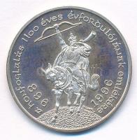 1996. "Millecentenárium - Magyarország ezeregyszáz éves" jelzett Ag emlékérem (5,66g/0.835/27mm) T:1 (eredetileg PP)