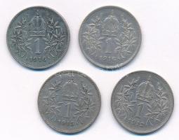 Ausztria 1913. 1K Ag "Ferenc József" + 1915. 1K Ag "Ferenc József" + 1916. 1K Ag...
