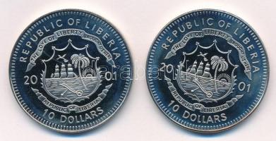 Libéria 2001. 10$ "Szabadság pillanatai - Francia forradalom 1789" multicolor + 10$ "...