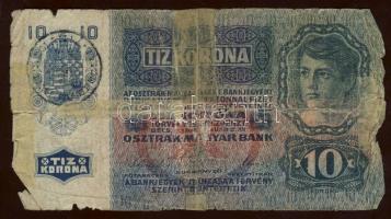 1913-15. 10K, 20K piros "Magyarország" körbélyegzővel + 10K, 50K román ellenbélyegzővel T:...