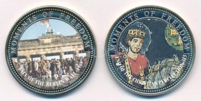 Libéria 2001. 10$ Szabadság pillanatai - A berlini fal leomlása 1989 multicolor + 2001. 10$ Szabadság pillanatai - A keresztényüldözés vége 313 multicolor T:PP fo.  Liberia 2001. 10 Dollars Moments of Freedom - Fall of the Berlin Wall 1989 multicolor + 2001. 10 Dollars Moments of Freedom - End of Christian Percecution 313 multicolor C:PP spotted