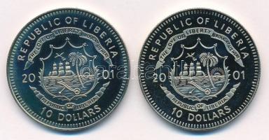 Libéria 2001. 10$ "Szabadság pillanatai - A berlini fal leomlása 1989" multicolor + 2001. ...