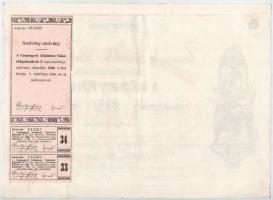 Szombathely 1926. "Vas Megyei Általános Takarékpénztár" névre szóló részvény 50P-ról, szel...