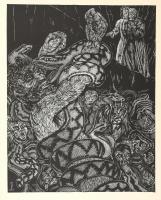 Dante Alighieri: La Divina Commedia. Kolozsvár, 1976, Dacia. Gy. Szabó Béla 20 db fametszetével illu...