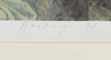 Horkay István (1945-): Akárki önmaga, 1997. Computer grafika, papír, jelzett. Művészpéldány Epr. d&#...