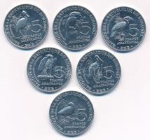 Burundi 2014. 5Fr Al (6xklf forgalmi emlékérme) T:1,1- Burundi 2014. 5 Francs Al (6xdiff circulating commemorative coin) C:UNC,AU