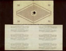 Pápa 1919. "Pápai csekk" 10K, 20K, 50K egy lyukasztással érvénytelenítve T:III + 1920. 12d...