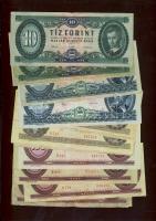 1962-1992. 10Ft (3 klf), 20Ft (2 klf), 50Ft (3 klf), 100Ft (5 klf), összesen 13 klf bankjegy T:II, III, IV (csak 2 db)