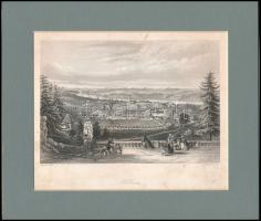 Roberts - William French (1815-1898): Pillnitz. Acélmetszet, papír, paszpartuban, védőfóliában, 17x11,5 cm