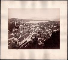 cca 1910-1920 Luzern, Lucerne; Pilatus, Pilatusbahn / mountain railway, panorama, 6 large-size vintage photos, 25x20 cm / Pilátus-hegy, hegyi vasút, kilátás a városra, 6 db nagyméretű fotó, 25x20 cm