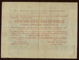 1848. 100Ft "Kossuth bankó" imitációja - Révay testvérek 1888-ból származó reklámja T:II/I...