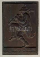 Ausztria 1914. "Lustige Augustin" szögletes Br plakett szign.: Karl Perl T:2-